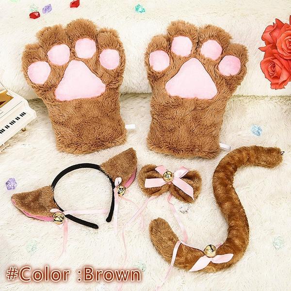 Новые перчатки с кошачьими лапами для девочек, варежки для косплея, медведи, плюшевые, Лолита, мультяшные пушистые животные, толстое аниме