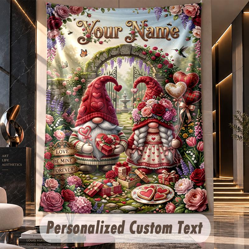 Valentine Love (50) Theme Custom Tapestry Personalized Custom Name Text Wall Hanging Tapestry Home Decor Background Cloth