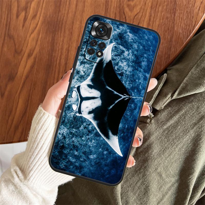 Animal Manta Ray Case For Xiaomi Redmi Note 14 Pro 13 12 11 10 15 Pro Plus Redmi 13 C 15 10C 12C 14C 15C Cover