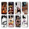 WD28 One Piece Luffy Black Sofe Case for iPhone 16 15 Plus 14 13 Pro 8 SE XR XS Max P30 Nova 5T Y5P Y6 Y7 Y8P Y9 Realme C30 C33 C31 VIVO Y36 V27