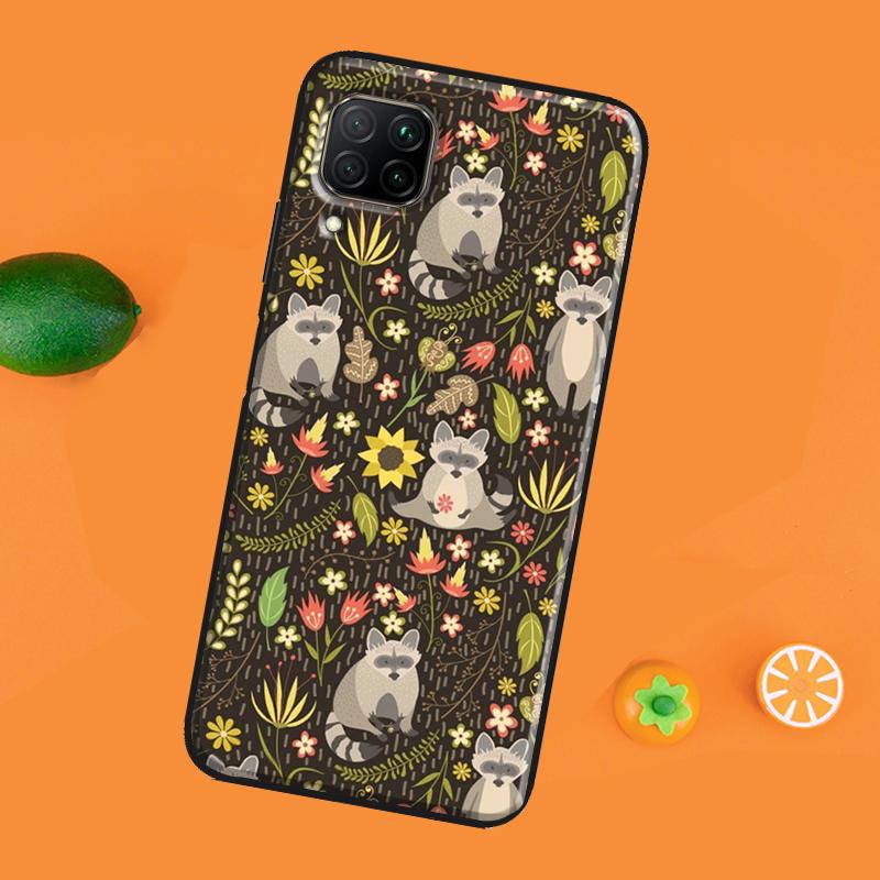 Cute Raccoon Phone Case For Huawei P40 Lite P20 P30 Pro Nova 5T P Smart Z 2019 2021 Honor 50 10i 8X 9X