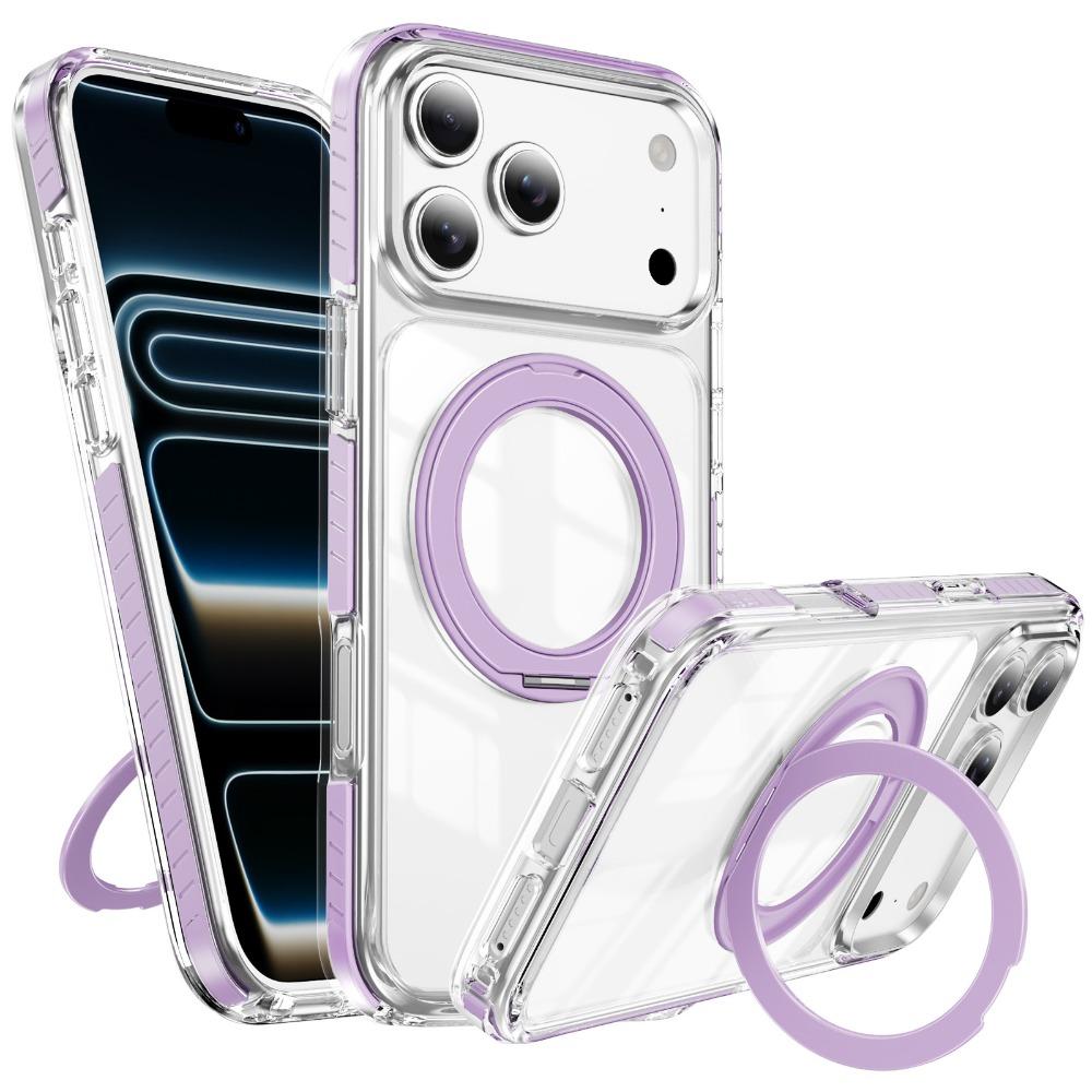 Модный прозрачный магнитный чехол для телефона для iPhone 17 Air 16 15 14 Plus 13 Pro Max, 360-градусный держатель-кольцо для MagSafe, противоударный чехол