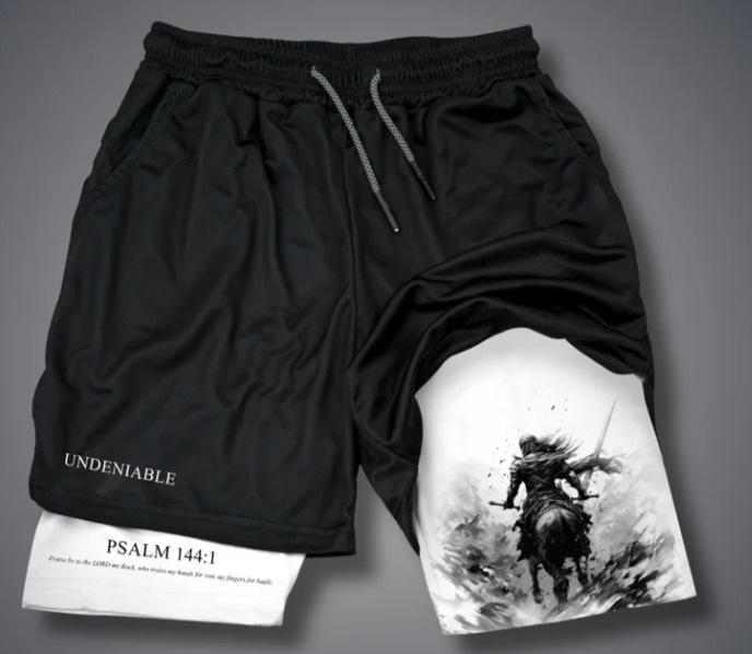Мужские быстросохнущие шорты из ледяного шелка с сеткой, двухслойные, повседневные - дышащие фитнес-пляжные штаны