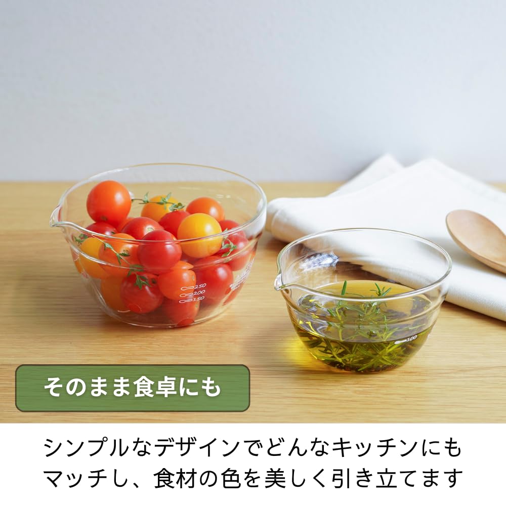 HARIO Single Mouth Bowl Heat Resistant Glass Set of 2 Microwave Oven Dishwasher Safe Transparent Made In Japan 200mL/400mL KB-1318-2P