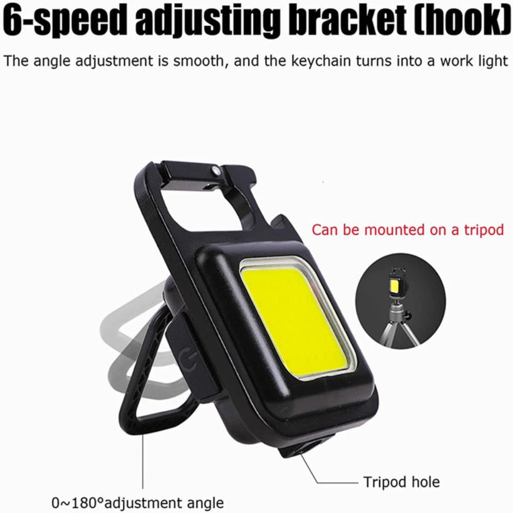 Mini Warning Safety Light LED Floodlight Mini Keychain Light Portable Lights COB LED Flashlight