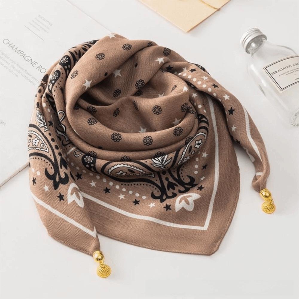 Magnetic Buckle Cotton Square Scarf Soft Cotton Hijab Wraps Fashion Headwear Soft Shawl Girl Women