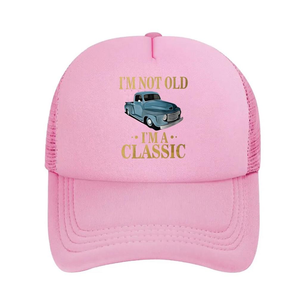 Unisexs Vintage Im Not Old Im a Classic Blue Car Print Adjustable Outdoor Casual Sports Hat Bla Mesh Baseball Cap