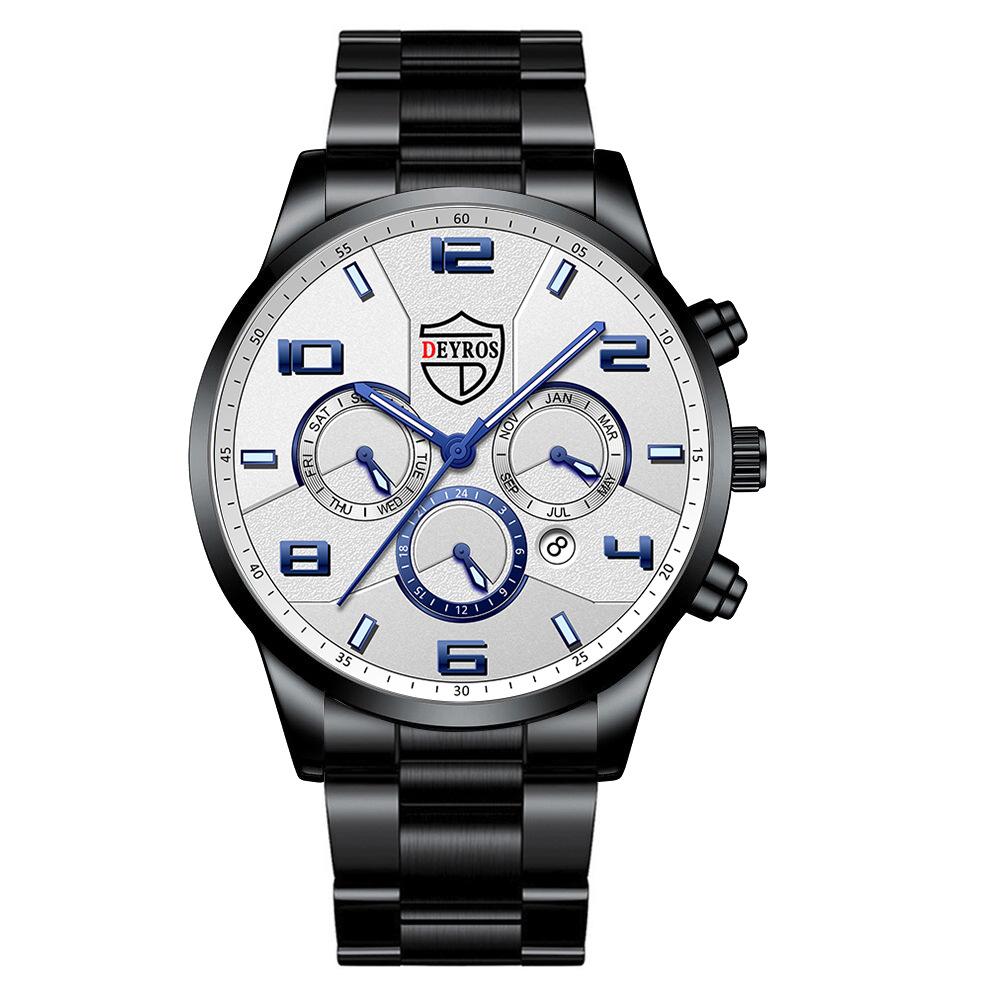 Men'S Fashion Watch Luminous Stainless Steel Men'S Business Calendar Quartz Watch