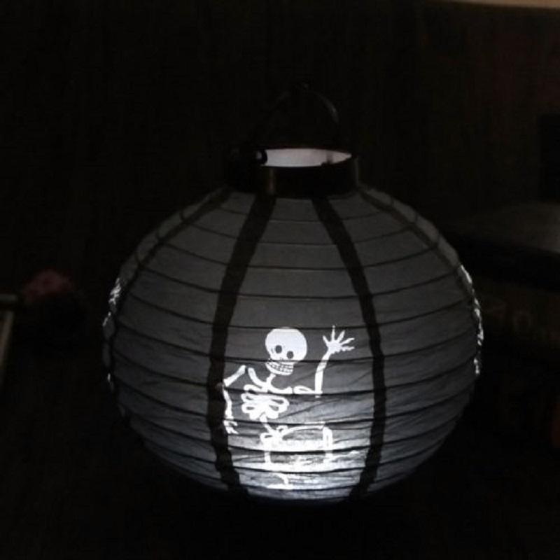 Versatile Led Paper Pumpkin Lantern Featuring Spider And Bat For Festive Halloween Atmosphere