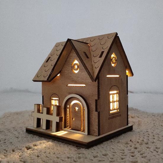1 компл. Рождественский орнамент дома прочный теплый свет модель деревянного дома для домашнего праздника праздничное украшение