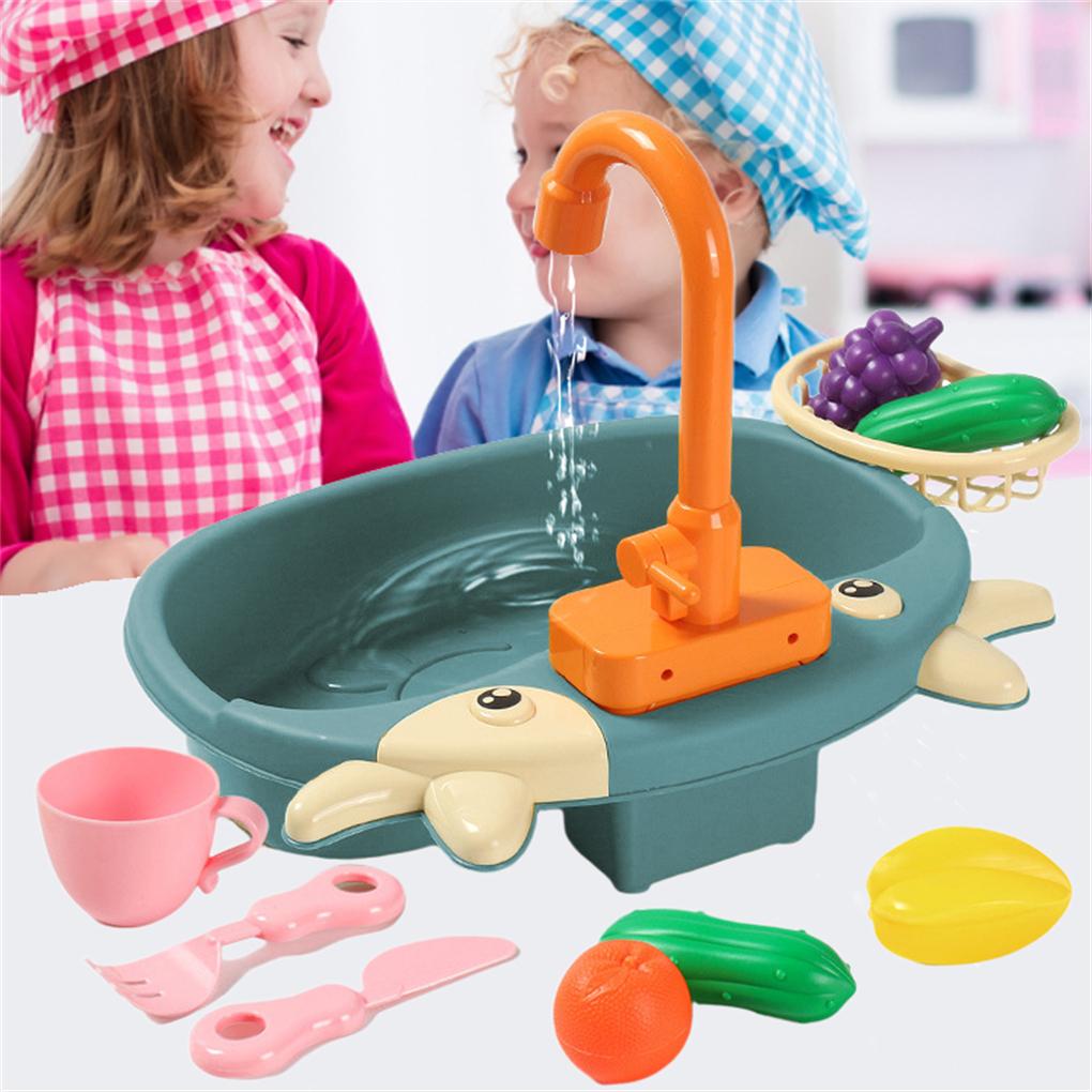 Детская игрушка-раковина Посудомоечная машина Электрическая Автоматическая Образовательная Ответственность Ролевая игра Развлечение Набор игрушек из АБС-пластика Подарки