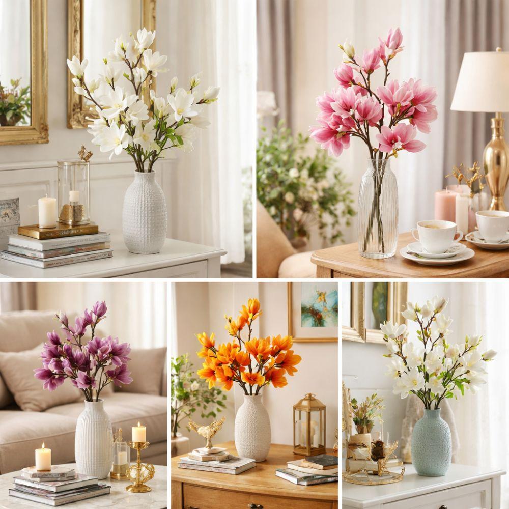 Большой Искусственный Цветок Магнолии Ручной Работы Реалистичная Искусственная Ветка Магнолии Реалистичное Касание Искусственная Орхидея из ЭВА Домашний Декор