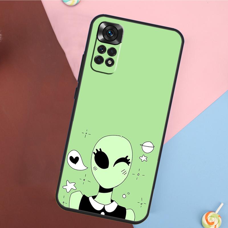 Эстетичный милый мультяшный чехол-пришелец для Xiaomi Redmi Note 13 14 Pro 12 11 9 10 9S 10S 11S 12S Redmi 14C 10C 12C 13C