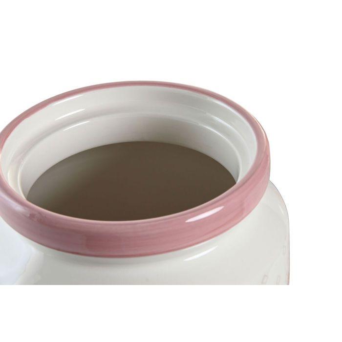 Pot dolomite - DKD Home Decor - Blanc/Rose - Aluminium - 15,5x15,5x21 cm - Lave-vaisselle compatible