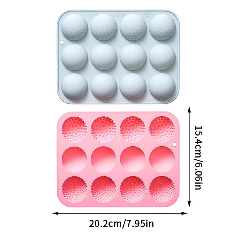 Golf Ball Cake Pop Mold, Golf Ball Chocolate Mold, 12-Cavity 3D Golf Ball Silicone Mold For Cupcake Decorations, Candy