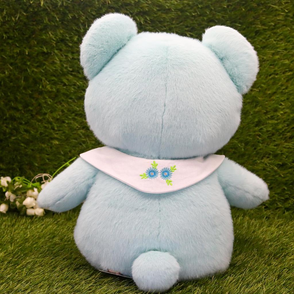 Взлет Медвежонок Падение Ретро-медведь пастельных тонов Милая цветочная вышивка на воротнике Мягкая игрушка L Синяя музыка [с коробкой]