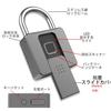Large Fingerprint Padlock, Smart Lock with App Unlocking, Fingerprint Authentication, Key, Padlock for Delivery Mailboxes, Mailboxes, Battery Level Di