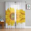 Sunflower Reflection Tulle Curtains Balcony Room Fashion Printed Sheer Curtain Living Room Window Modern Decor