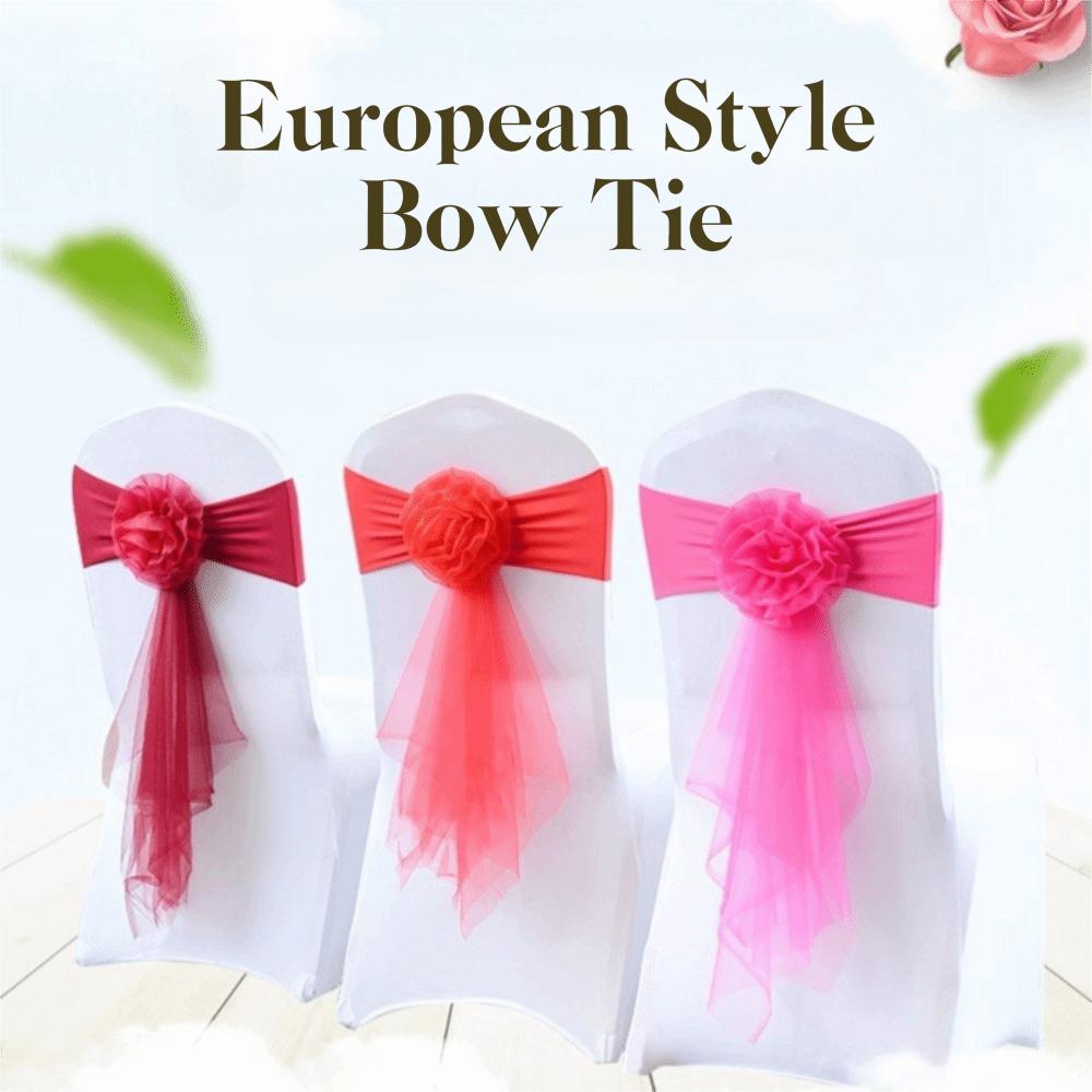 Stretch Chair Bow Tie Ready Made Spandex Stretch Cover Elegant Chair Sashes Banquet Setting