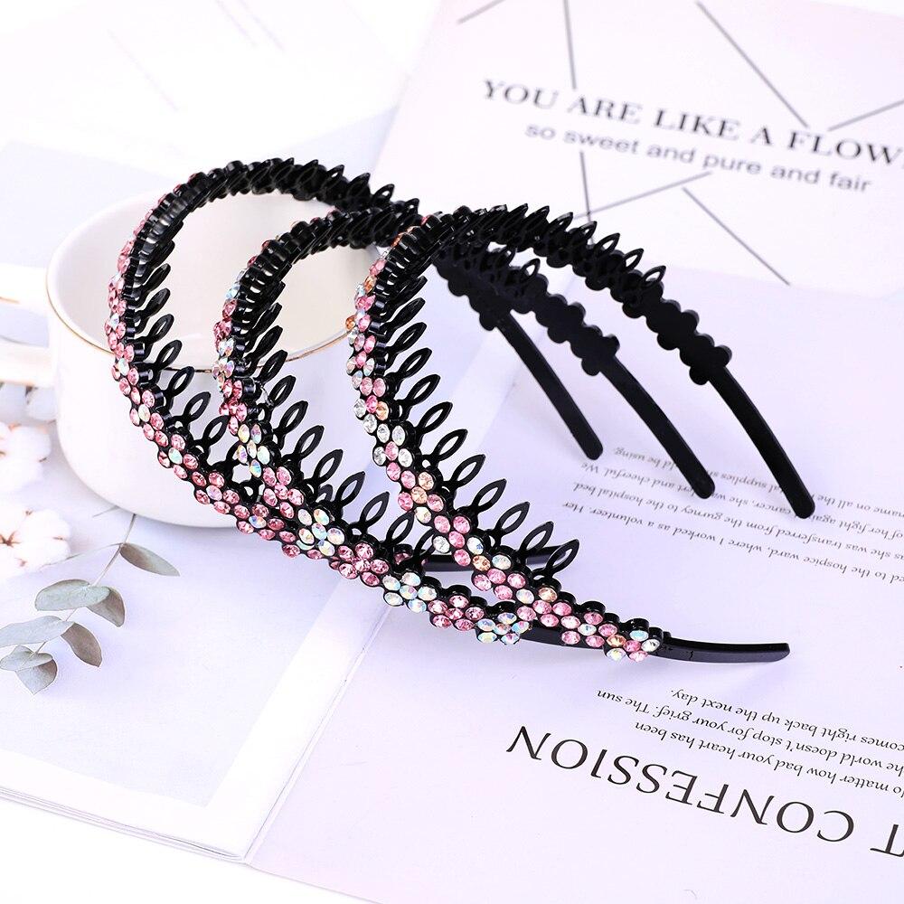 Повязка для волос унисекс с ободом, повязка на голову для мужчин и женщин, спортивная повязка для волос, обруч, металлическая двойная челка, аксессуары для волос с цветами