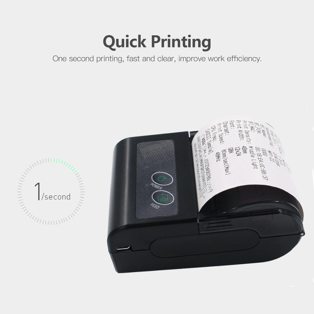 Мини-портативный термопринтер, беспроводной принтер для чеков доставки, экспресс-принтер USB BT