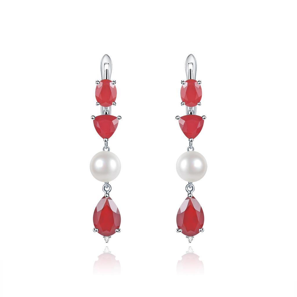 Роскошные персонализированные ювелирные серьги из натурального жемчуга, высококачественные серьги и серьги из зеленого агата с драгоценными камнями серебра 925 пробы.