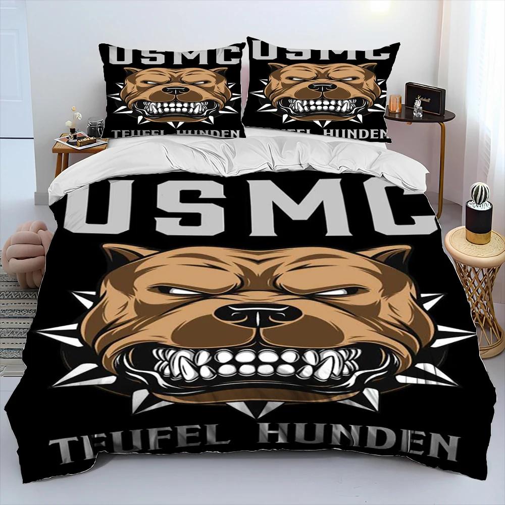 Мультяшный Питбуль Постельный Комплект Одеяло Пододеяльник Наволочка,Комплект Постельного Белья Кинг Квин Размер для Взрослого Ребенка