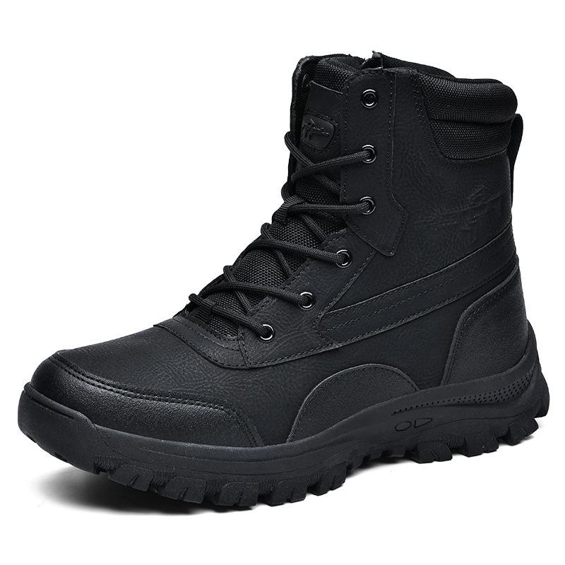 New Spring Outdoor Hiking Shoes Men's Hiking Shoes Off-road Boots Fashionable Thick-soled High-top Military Boots Wear-resistant and Waterproof