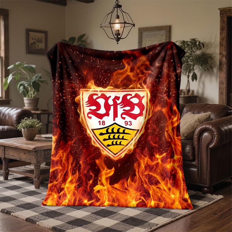 VfB Stuttgart Football Print Flannel Blanket Soft Warm Sofa Bed Throw Blanket For Home Office Bedroom