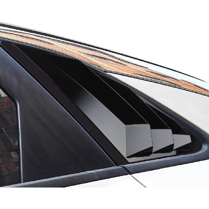 Жалюзи на задние боковые окна, совместимые для 2024 2025 2026 Kia K5, аксессуары, спортивный стиль, накладки на воздуховоды (Черный глянцевый)