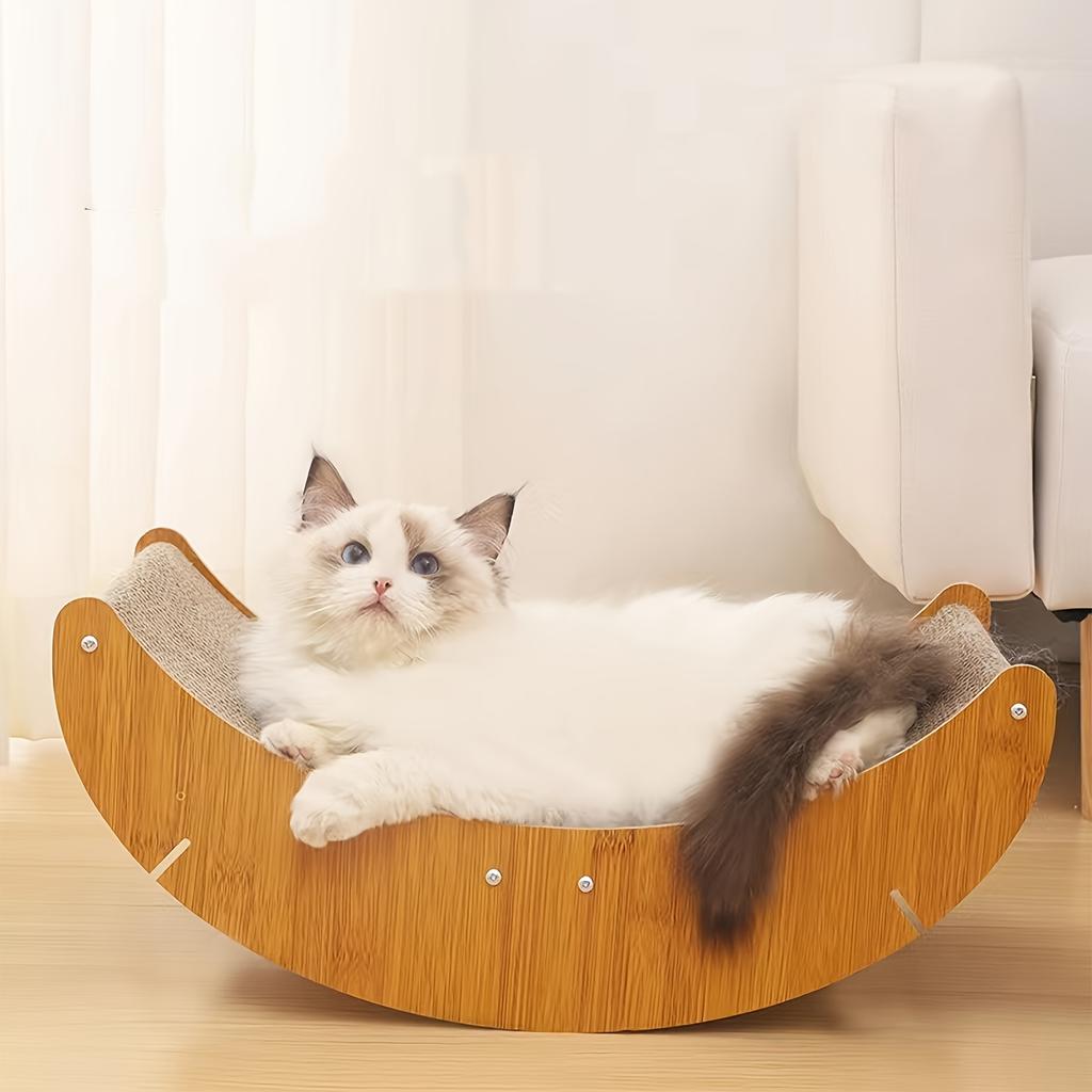 Moon Shape Wear-resistant, Non-dissipative Corrugated Cardboard Cat Scratch Board, Cat Nest, Cat Sofa, Multi-function Cat Toys