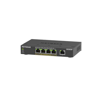 Netgear Коммутатор 5 портов 1G Металлический корпус Тихий безвентиляторный 3 года гарантии Неуправляемый коммутатор [Оригинальный продукт] PoE+ (63 Вт) Производитель