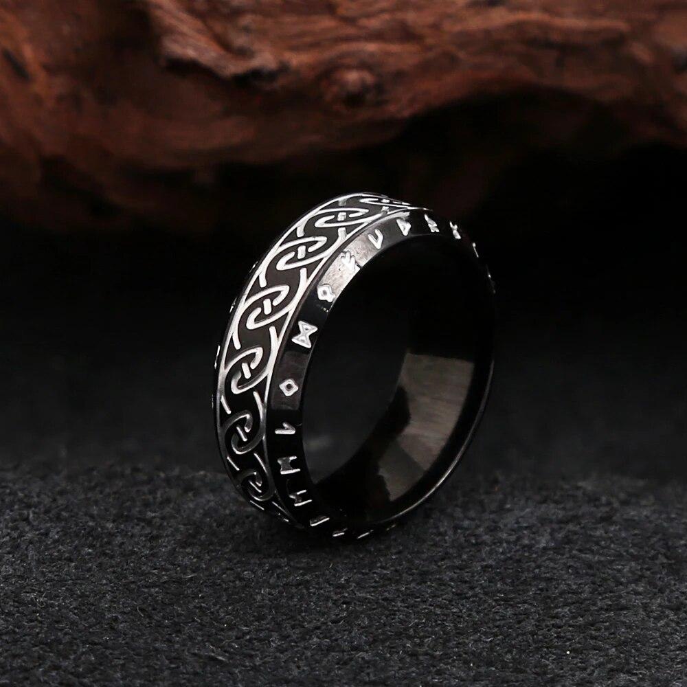 Ретро нержавеющая сталь 316L скандинавское кольцо с рунами викингов для мужчин и женщин модный амулет в стиле панк пара Кольца с узлом Одина викингов ювелирные изделия в подарок