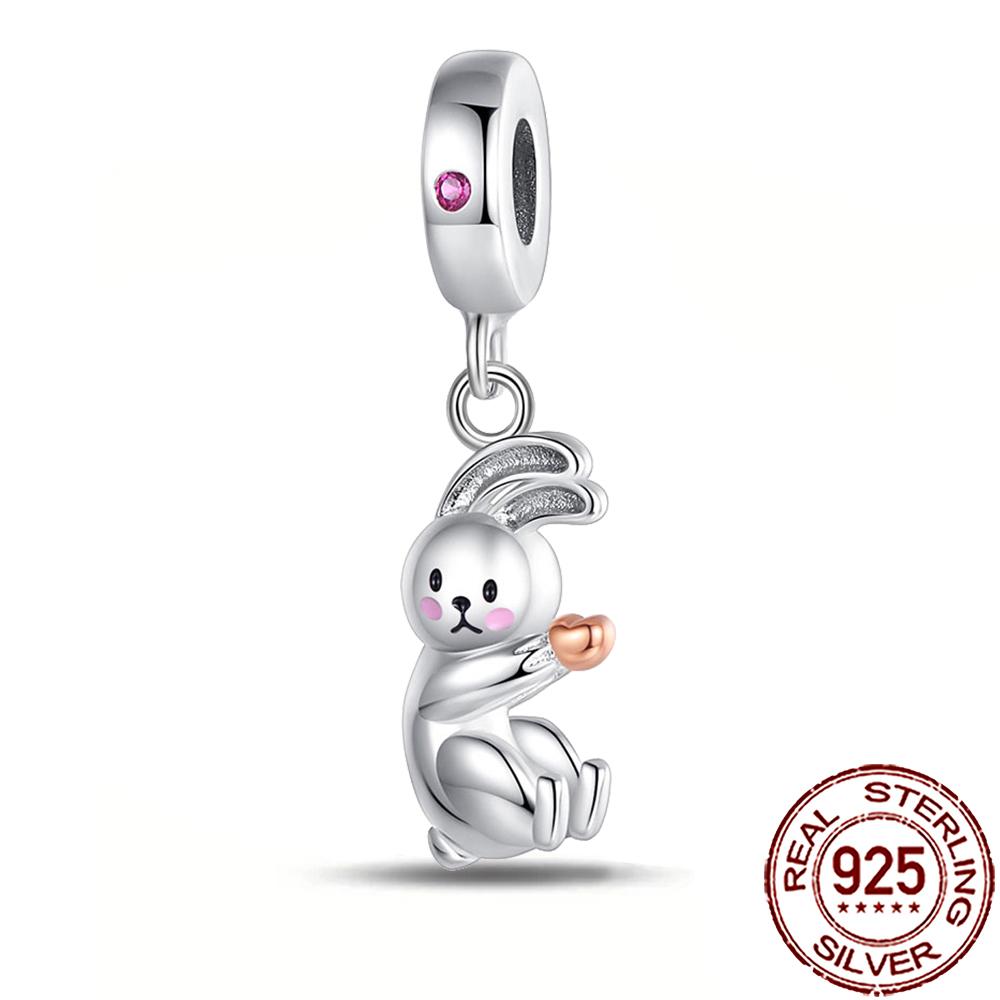 New Charms 925 Silver Cat Dog Flamingo Chameleon Axolotl Animal Beads Fit Bracelet Necklace Women DIY Jewelry