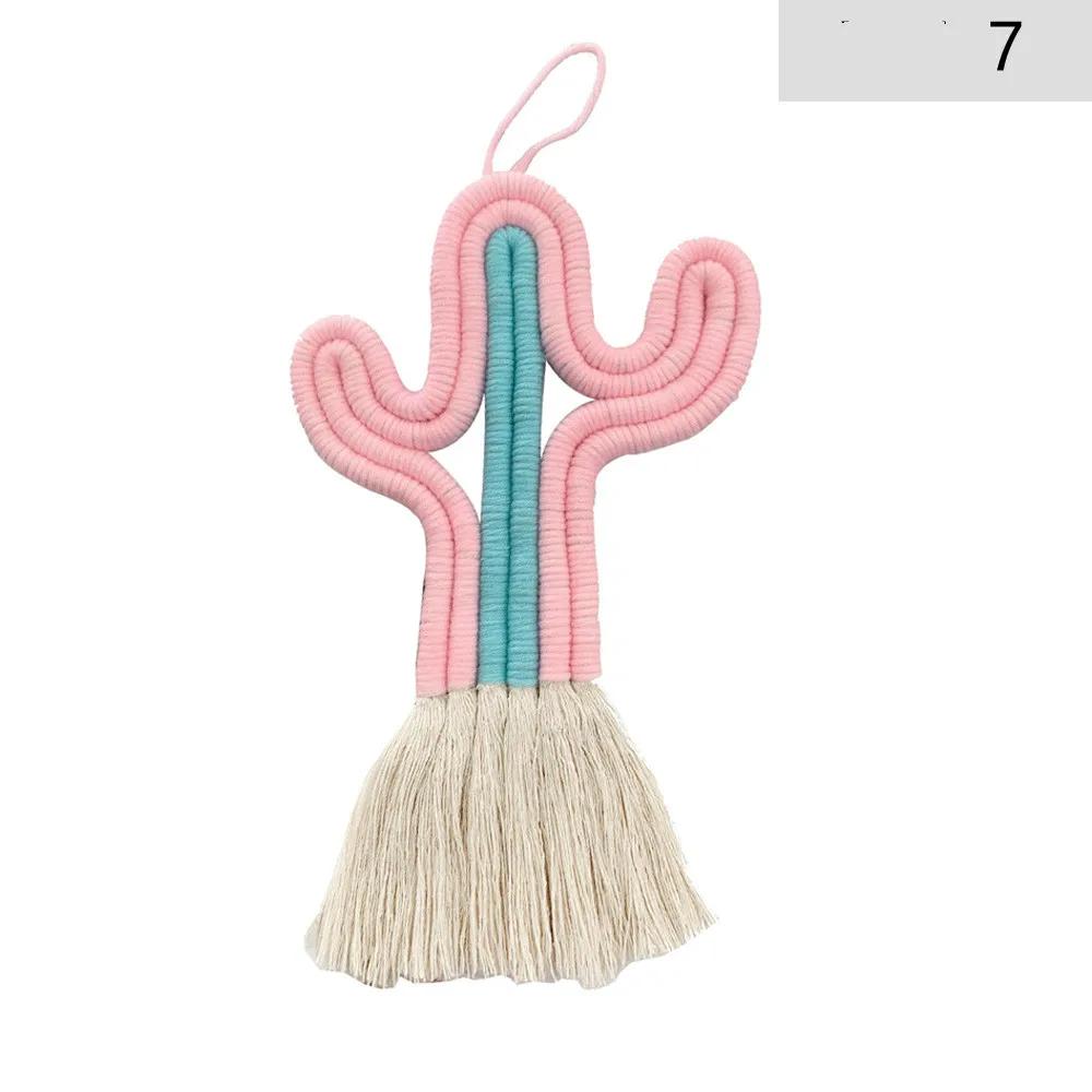 Home Decoration Creative CraftsCactus Hanging Handmade Macrame Weaving Plants Kids Room Decoration Nursery Party Wall Decor