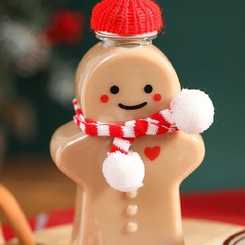 Милый пряничный человечек, чашка для питья, портативный шейкер, бутылка для питья, кухонная бутылка для чая с молоком, домашняя рождественская бутылка, подарки