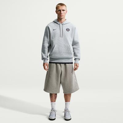Men's Nike Paris Saint Germain Sweatshirts Men's Dark Gray Blend/Midnight Blue Hooded Non Detachable Moderate