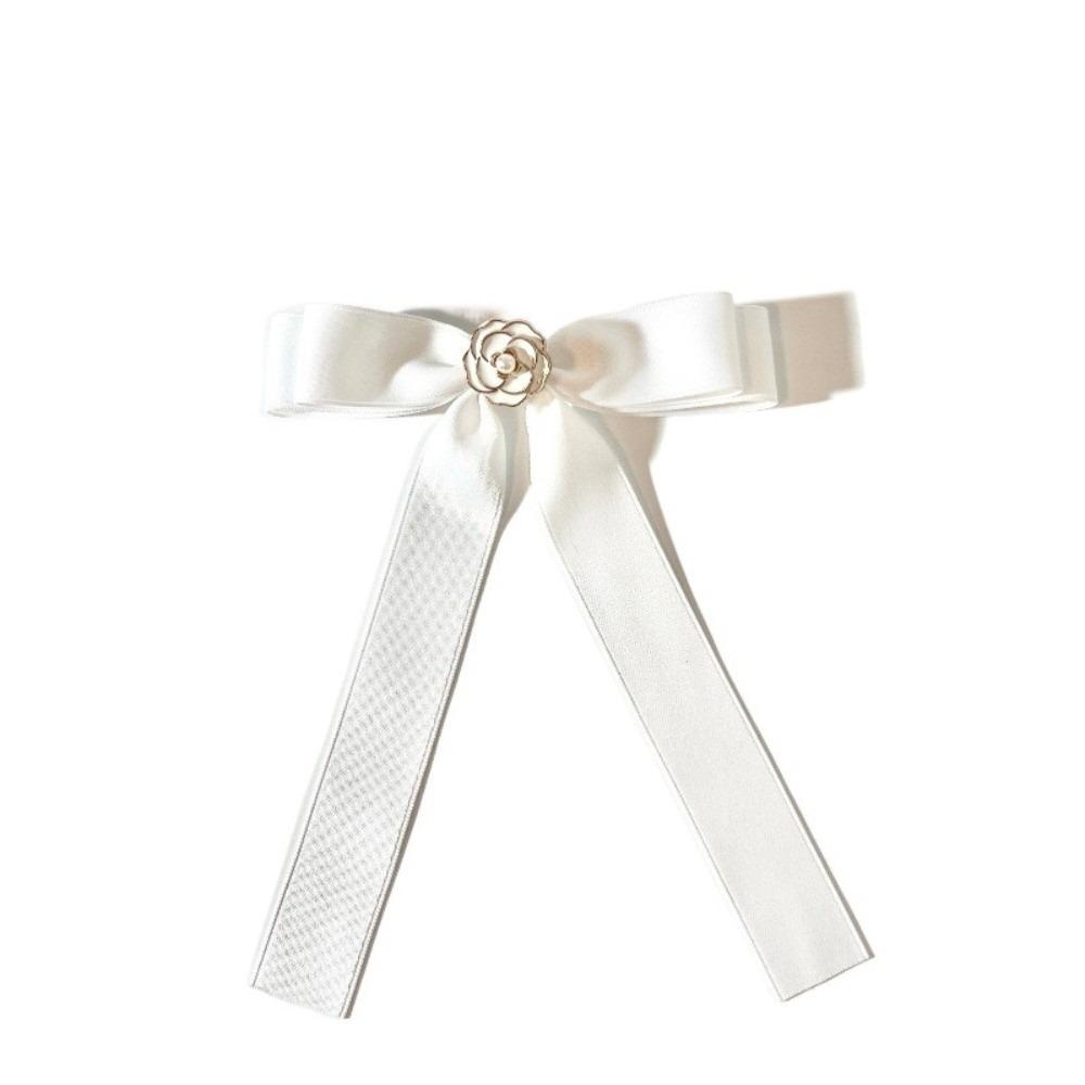 Pearl Black Ribbon Pin White Funerals Memorial Pin Fashion Mourning Badge Brooch Occupation