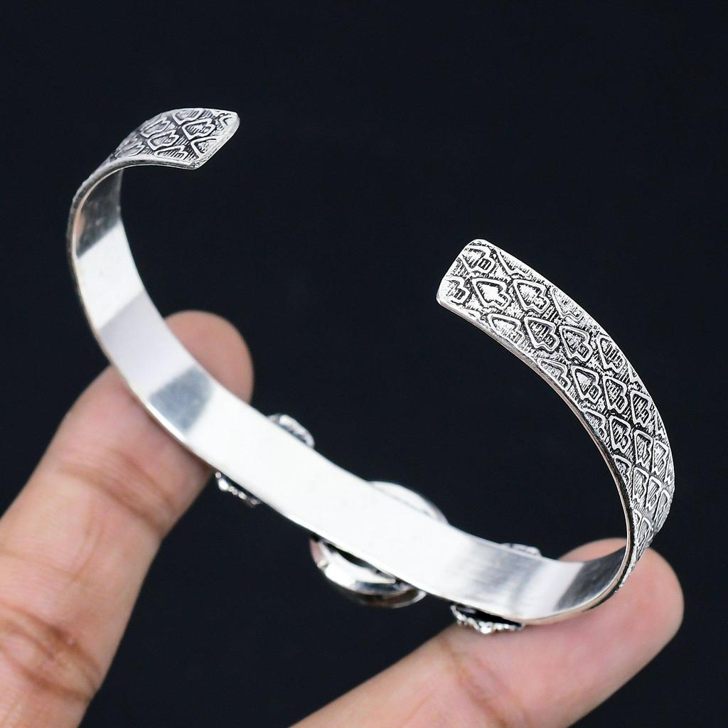 Daughters Day Deal 925 Sterling Silver Shiva Eye Shell Stone New Bangle Bracelet