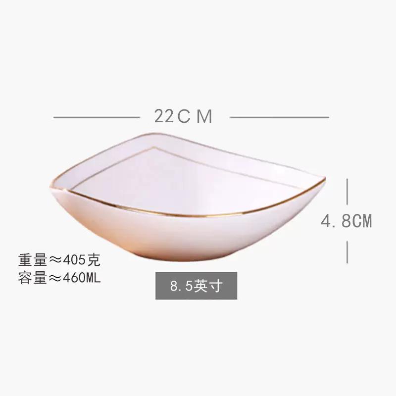 Главная Керамическая тарелка Пномпень костяной фарфор треугольная суповая тарелка салат овощи паста рисовая тарелка