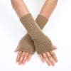 Women Long Fingerless Gloves Knitted Mitten Hand Warmers Winter Warm Wool Knitting Half Finger Gloves Unisex Arm Sleeve