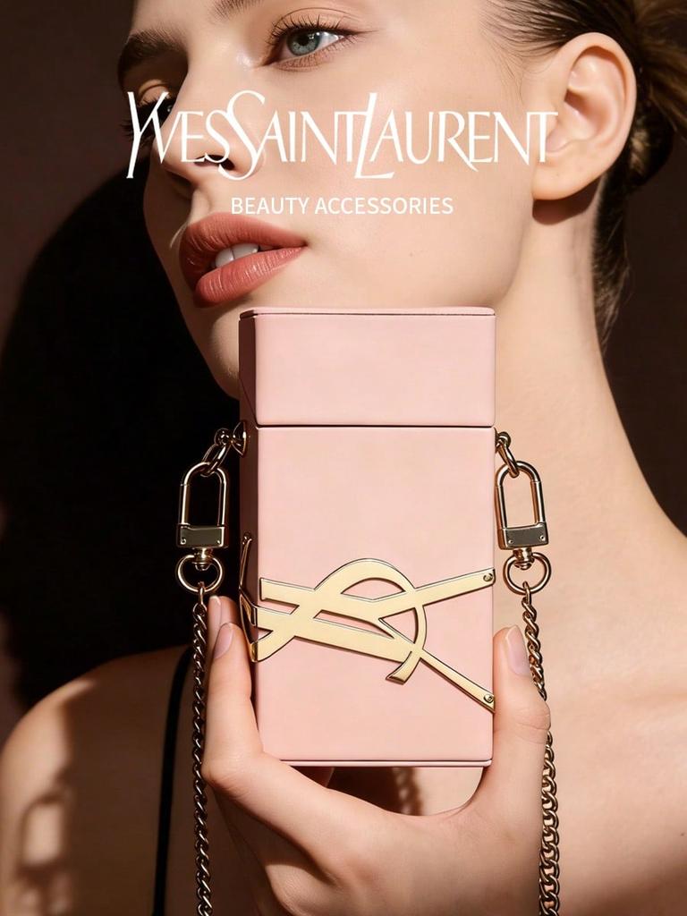 YSL - Сумки через плечо на заказ, Сумки с кубиковой цепочкой, Высококлассная и простая красота, Розовые стили, Подходят для шопинга, свиданий, работы и учебы