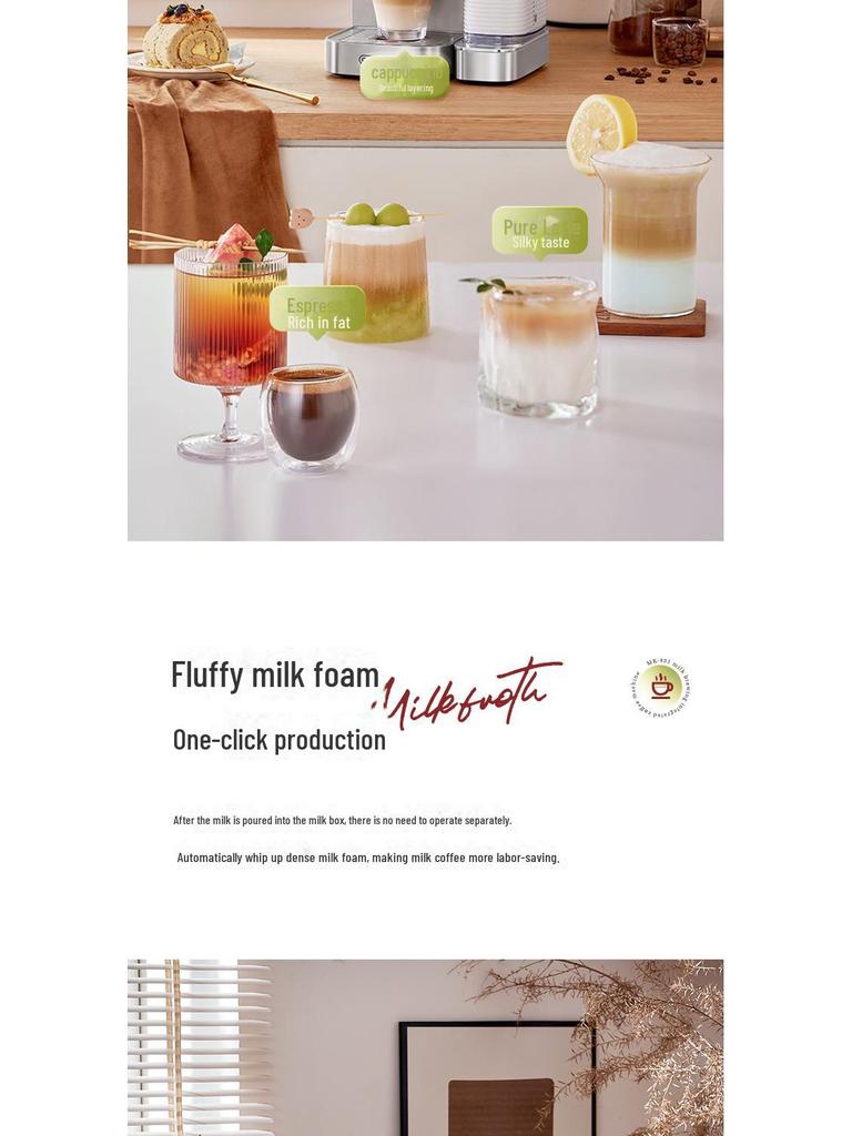 20-Bar Italian Coffee Machine with Integrated Milk Frother