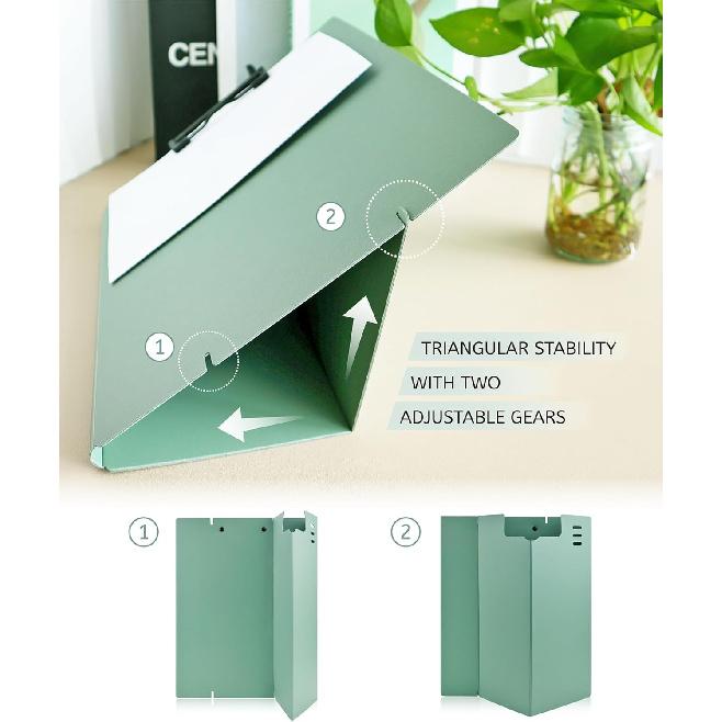 Free Standing Clipboard and Desktop Stand with Adjustable Buckles Easel Back - Foldable Stand and Document Holder for School, Office and Business Use