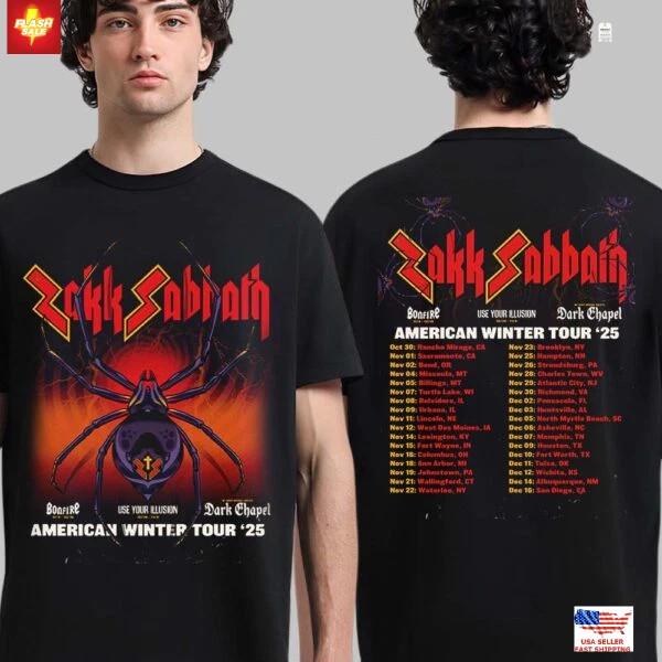 2Sided Zakk Sabbath American Winter Tour 2025 TShirt Heavy Metal Band Tee Unisex T-Shirt