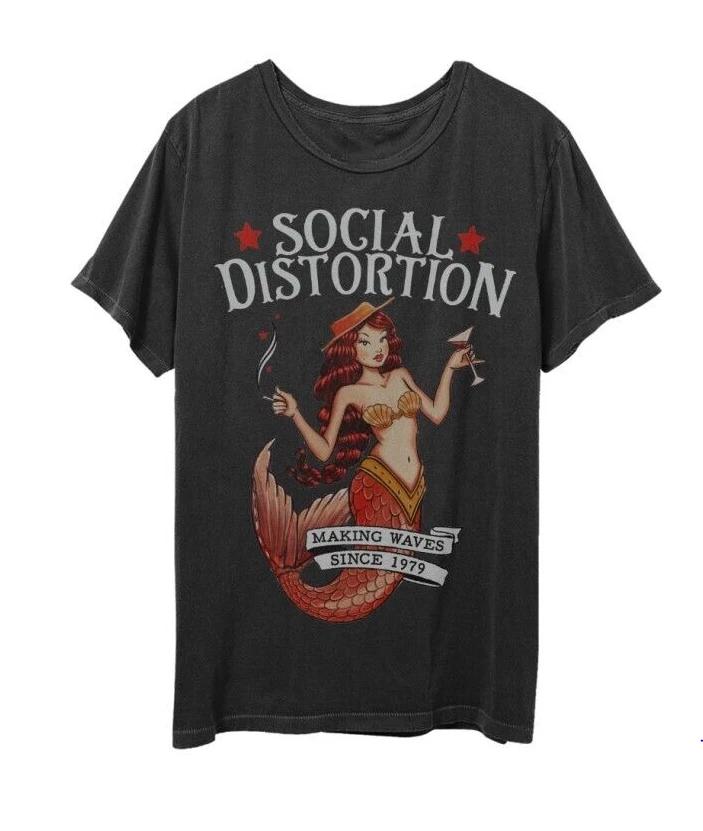 Social Distortion Making Waves T-Shirt Short Sleeve Black Cotton S to 5XL NB838