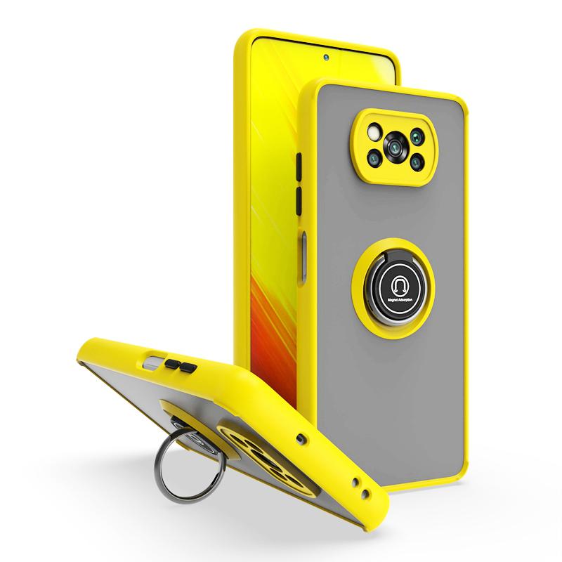 KEYSION Модный матовый чехол для Xiaomi POCO X3 Pro X3 NFC X3 GT, прозрачный противоударный чехол с кольцом-подставкой для телефона POCO M3 Pro 5G