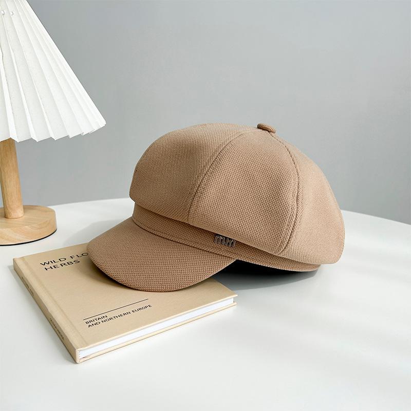 Корейская версия восьмиугольной шляпы для женщин, подчеркивающая лицо, универсальный берет, осенне-зимняя ретро кепка газетчика с начесом, японская модная шляпа художника