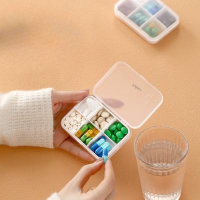 Простая и мини-коробка для лекарств с шестью отделениями, герметичная и влагостойкая, классифицированная и с отделениями, портативная коробка для хранения таблеток