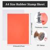 BENECREAT 2 Sheets A4 Size Thickness Rubber Stamp Sheet 296X210mm Laserable Rubber Engraving Blocks for DIY Craft Stamp Engraving Machine Craft 2.5mm